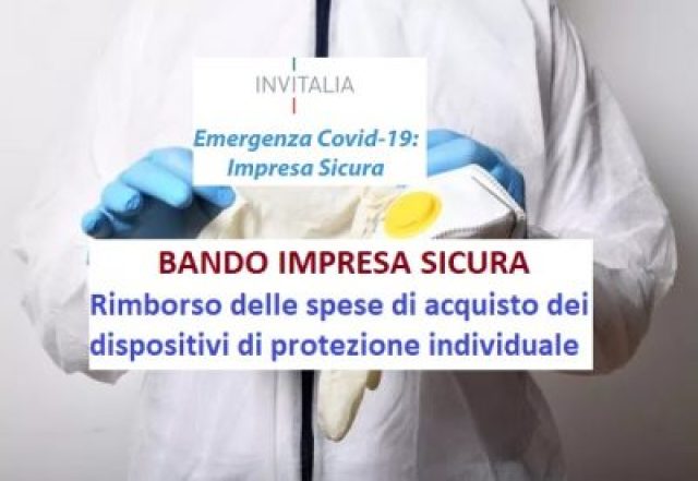 Bando Impresa Sicura – Rimborso delle spese per DPI